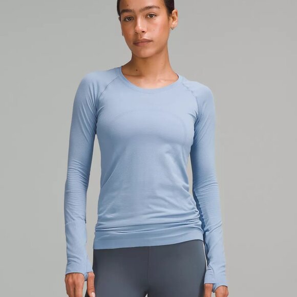 lululemon athletica Tops - Lululemon Swiftly Tech Long Sleeve Shirt 2.0 Blue Willow Size 12